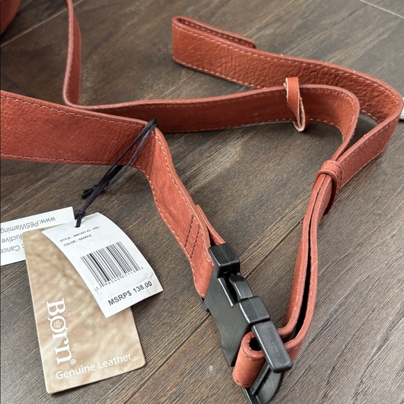 BORN Millport Woven Genuine Leather Crossbody/Belt Bag,2 zip top,inside zip - Picture 11 of 14